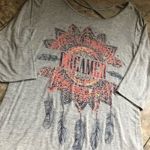 DREAMER CROSS BACK 3/4 SLEEVE TOP